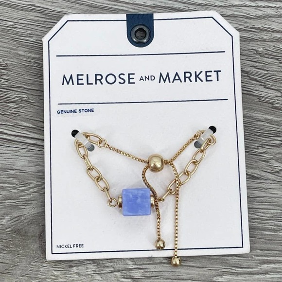 Melrose and Market Jewelry - NWT - MELROSE and MARKET Square Stone Gold Tone Adjustable Bracelet - OS